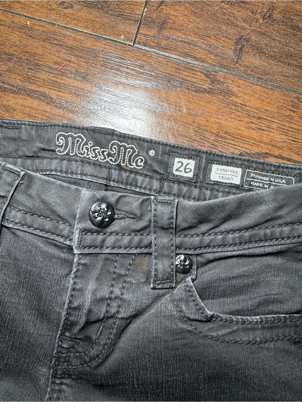 Y2K Miss Me Women's Embellished Black Jeans - Picture 5 of 6